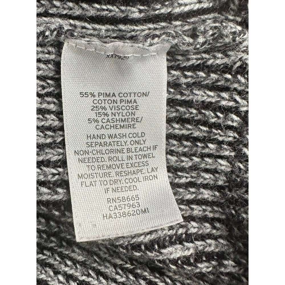 Halogen Womens Long Sweater Size XL Long Sleeve Black Gray Cashmere Viscose - Picture 6 of 7